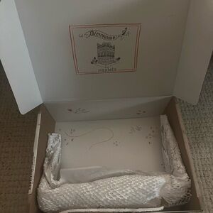 Hermes White and Red Box with Decorative Interior